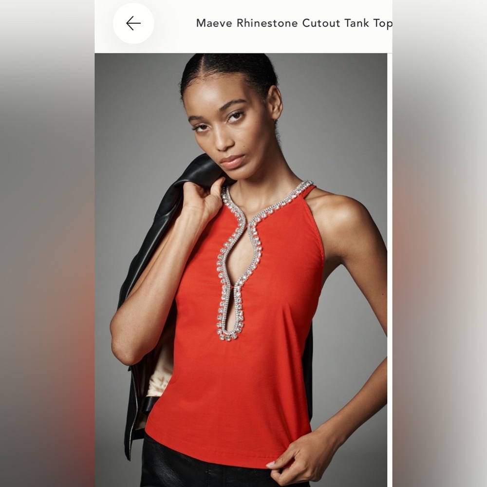 Maeve Rhinestone Cutout Tank Top